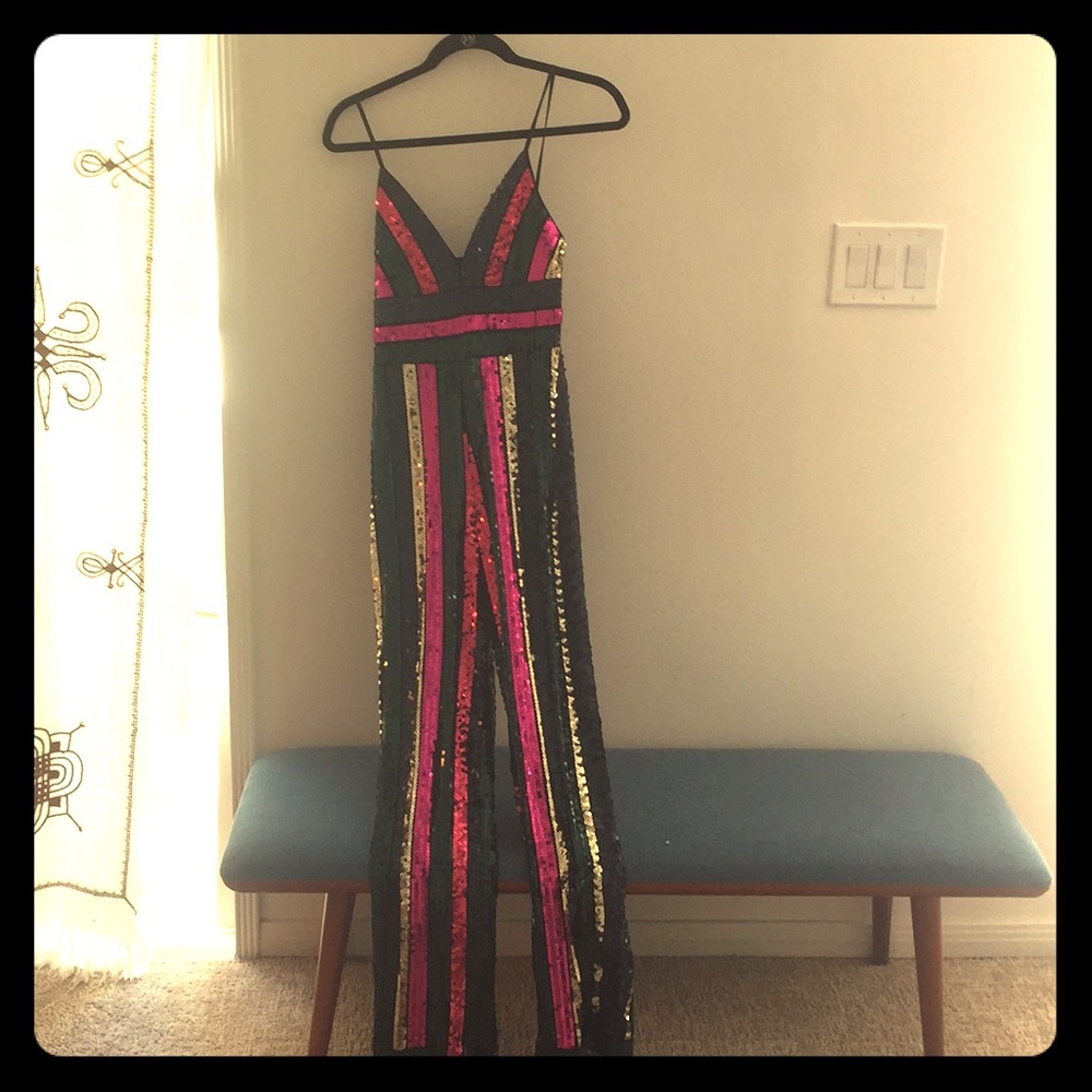 Sequin jump suit